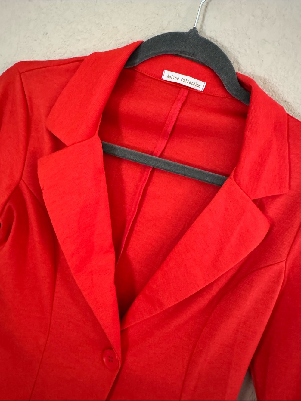 Auline Collection 3/4 ruched sleeve red/orange balzer - Picture 2 of 3
